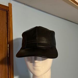 Vintage Leather Newsboy Cap